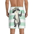 thumbnail image 2 of Balery Cute Raccoon Men's Cotton Knit Pajama Shorts Waistband & Pockets,Short Pajama Pants-Small, 2 of 8