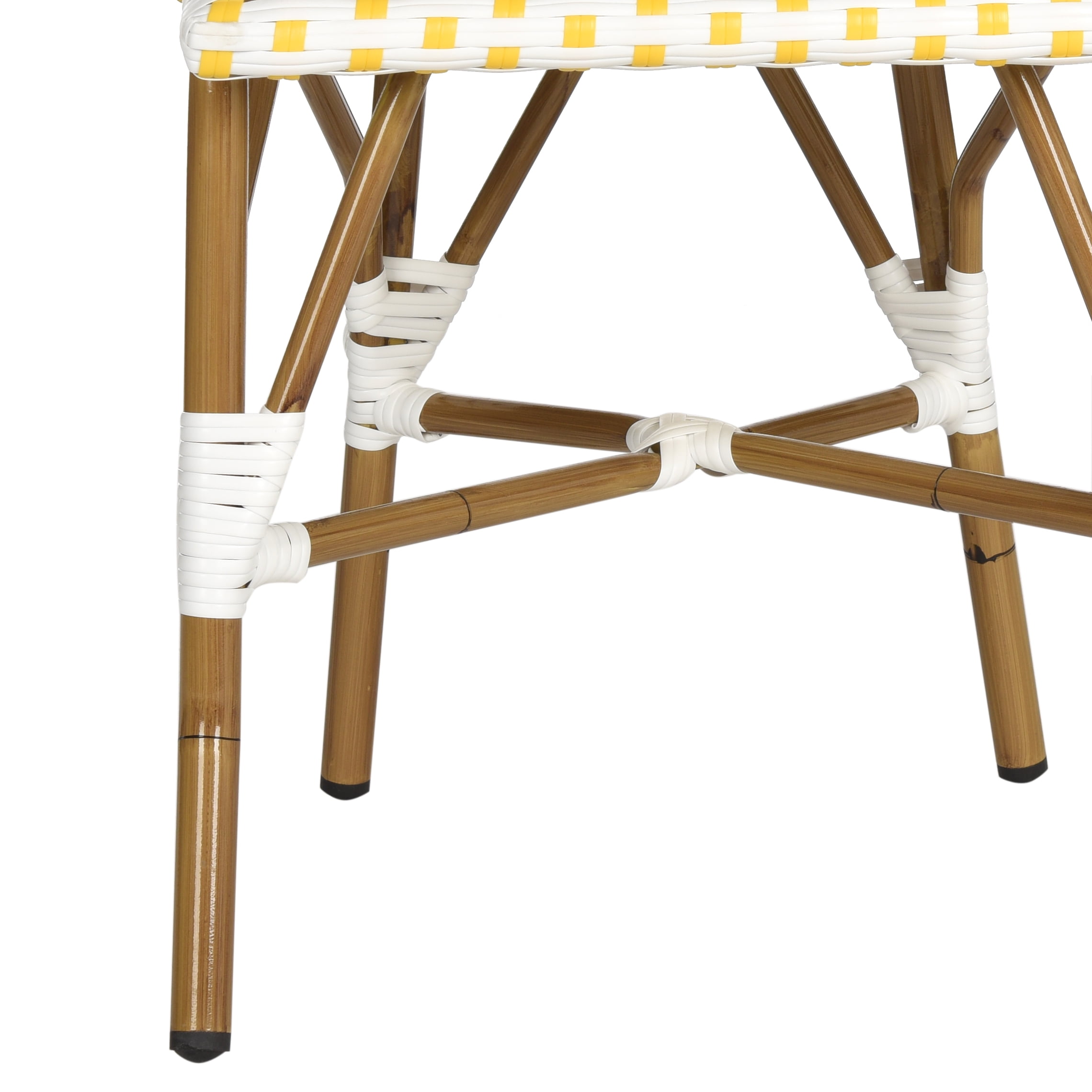 Safavieh Salcha Outdoor Bistro Side Chair, Set of 2 - Yellow/White
