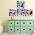 thumbnail image 2 of Christmas Snowman Wall Art Snowflake Posters Christmas Decor Farmhouse Scenery Canvas Picture Wood Grain Background Framed Artwork Painting for Living Bedroom Office Home Decorations 12x12" 4 Pcs/Set, 2 of 6