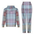 thumbnail image 2 of Plaid Pattern of Intersecting Lines. Hoodie Pant Suits Men Women Hooded Sweatshirts Outfit Tracksuit 2pcs Sets Clothing, 2 of 6