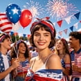 thumbnail image 5 of Qjidjing Turban Head Wrap, Wide Headband, Patriotic USA Flag Printed Non Slip Soft Fabric Bandana, for Daily Yoga, Sports Workout, 4th of July Casual Outfit, 5 of 7