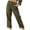 Army Green2, variant on Babysbule Women's Pants Women Casual Solid Color Pockets Buttons Elastic Waist Comfortable Straight Pants