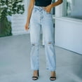 thumbnail image 4 of Aayomet Mom Jeans High Waisted Women's New Boyfriend Jeans (Standard and Plus),Light Blue XL, 4 of 5