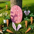 thumbnail image 4 of Easter Decorations Tree Picks Ornaments: 8pcs Large Pink Bunny Ear Carrots Picks Decorations, Cute Rabbit Ears Ornaments for Easter Tree Topper, Girls Home Office Spring Party Vase Décor, 4 of 7