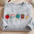 thumbnail image 2 of Cute Teacher Sweatshirt, Embroidered Coquette Teacher Sweatshirt, Teacher Icon Embroidered Crewneck, Teacher Appreciation, Back To School, 2 of 5