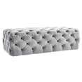 thumbnail image 1 of TOV Furniture The Kaylee Collection Modern Style Living Room Jumbo Velvet Upholstered Button Tufted Ottoman, Grey, 1 of 4
