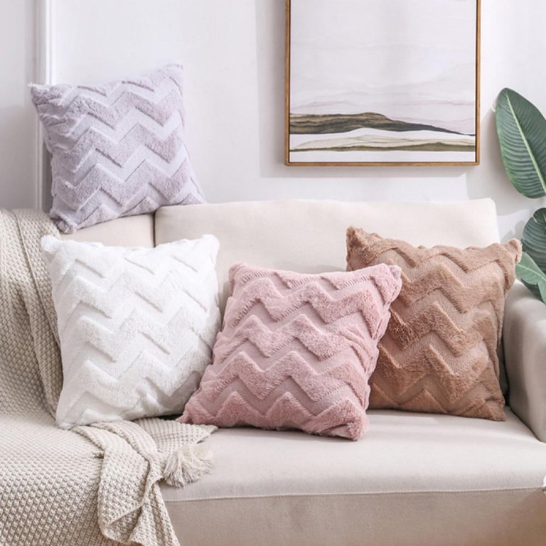 Blush Pink Pillow Covers, Soft Decorative Throw Pillows For Couch