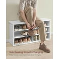 thumbnail image 5 of Banc à Chaussures VASAGLE, Banc de Rangement, 6 Compartiments, Tablettes Ajustables, pour Salon, Entrée, Dortoir, 29,5 x 100 x 50 cm, Blanc Nuage, 5 of 5