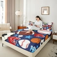 thumbnail image 4 of Manfei Football Soccer Baseball 3pcs Twin Sheet Sets,Sport Theme Twin Fitted Sheet,Ball Gamer Breathable Flat Sheet,Stars Room Decorative, 4 of 7