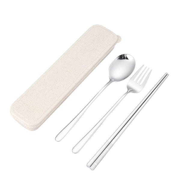 Worallymy, 3 uds., palillos, tenedor, cuchara, juego de cubiertos reutilizables, juego de cubiertos de acero inoxidable, utensilios de viaje para el hogar Worallymy JD735795186