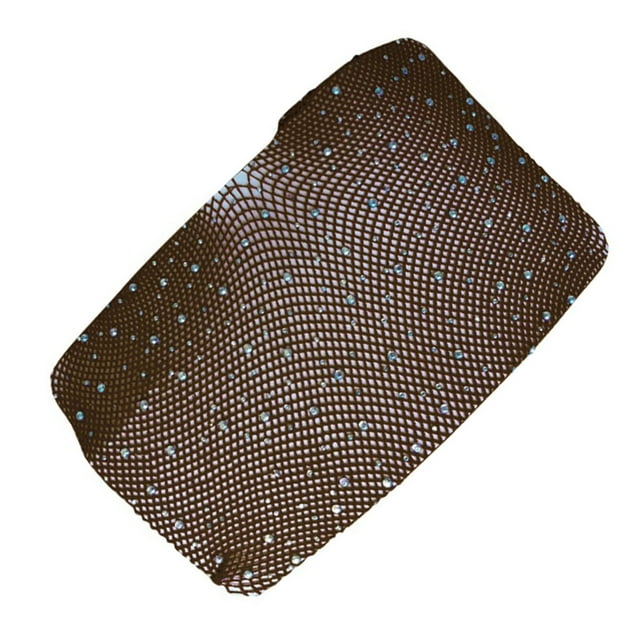 Women Crystal Rhinestone Fishnet Net Net Mesh Mesh Stockings Tights Pantyhose Coffee