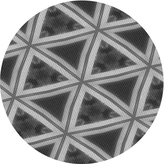 Ahgly Company Indoor Round Patterned Black Cow Black Area Rugs, 3' Round