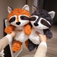 thumbnail image 4 of Muñeco de peluche de zorro gris para niños, muñeco de peluche de mapache perezoso de 5 tamaños, regalo de cumpleaños Kawaii, decoración de Animal de peluche, 4 of 4