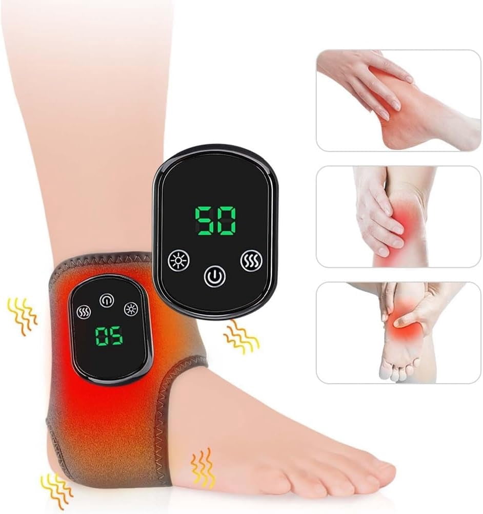 Emsence Triple Therapy Foot Massager (2pcs) – Upgrade 3 Vibration Modes & 5 Heat Levels, Wireless Portable for Home/Office/Travel​