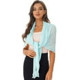 thumbnail image 5 of Alvivi Women's Sun Protection Chiffon Shawl Scarf Bolero Shrug Cardigan Sweater Light Blue One Size, 5 of 7
