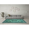thumbnail image 3 of Ahgly Company Indoor Round Abstract Light Blue Modern Area Rugs, 8' Round, 3 of 4