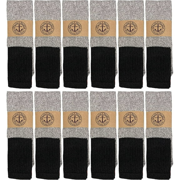 Yacht & Smith Mens Cotton Thermal Tube Socks, Cold Weather Boot Sock Shoe Size 5-10