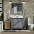thumbnail image 2 of Jacques 36 in. W Right Offset Dark Grey Bath Vanity, White Quartz Top, and Faucet Set, 2 of 9