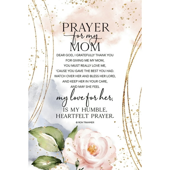 Dexsa Prayer for my Mom Wood Plaque with Inspiring Quote 6 inch x 9 inch - Easel and Hanging Hook