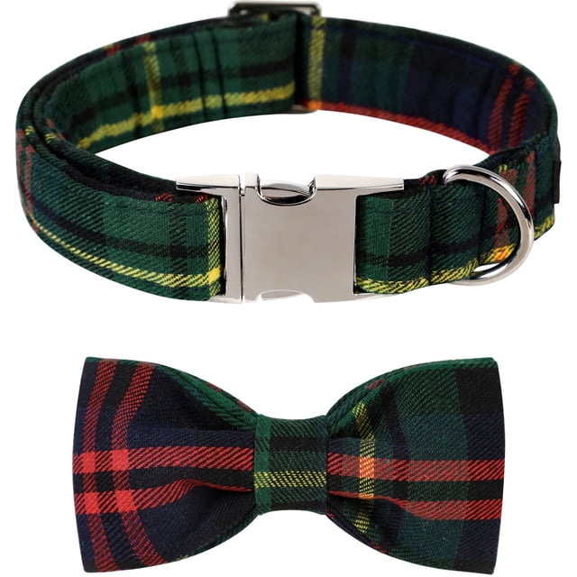 Collar para Perro Lionet Paws XS Verde con Pajarita Navideña 20-30cm