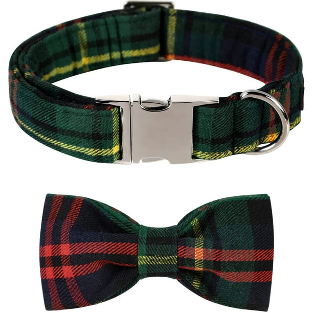 Collar para Perro Lionet Paws XS Verde con Pajarita Navideña 20-30cm
