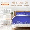 thumbnail image 6 of Blue Snowflakes Comforter Set Full Size, Winter Xmas Blue White Nature Snow Scene Soft Bedding Set for Man Woman, 4 Pieces Duvet Cover Set with Fitted Sheet, 2 Pillowcases, 6 of 9