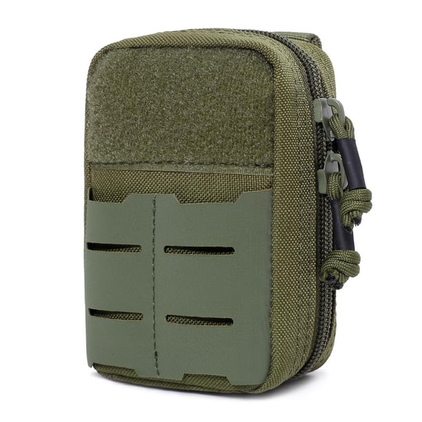 Mini riñonera médica para exteriores, paquete de almacenamiento de primeros auxilios (verde militar)