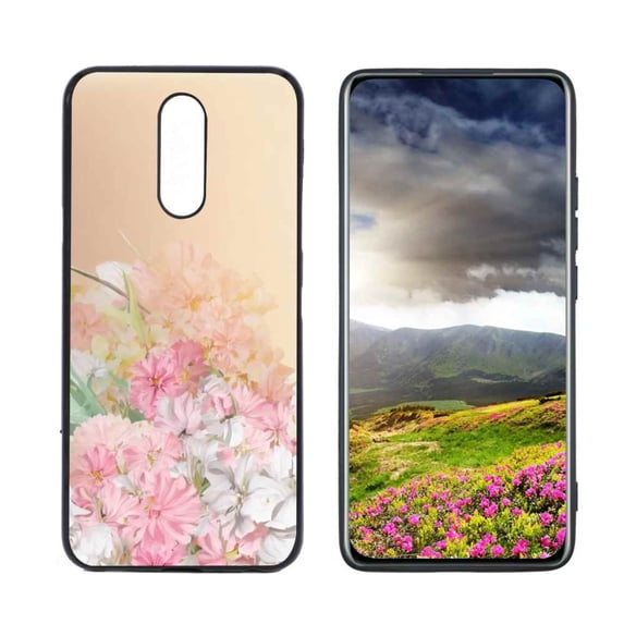 Compatible with LG Solo LTE Phone Case, Floral-Flowers-Cute86 Case Men Women, Flexible Silicone Shockproof Case for LG Solo LTE