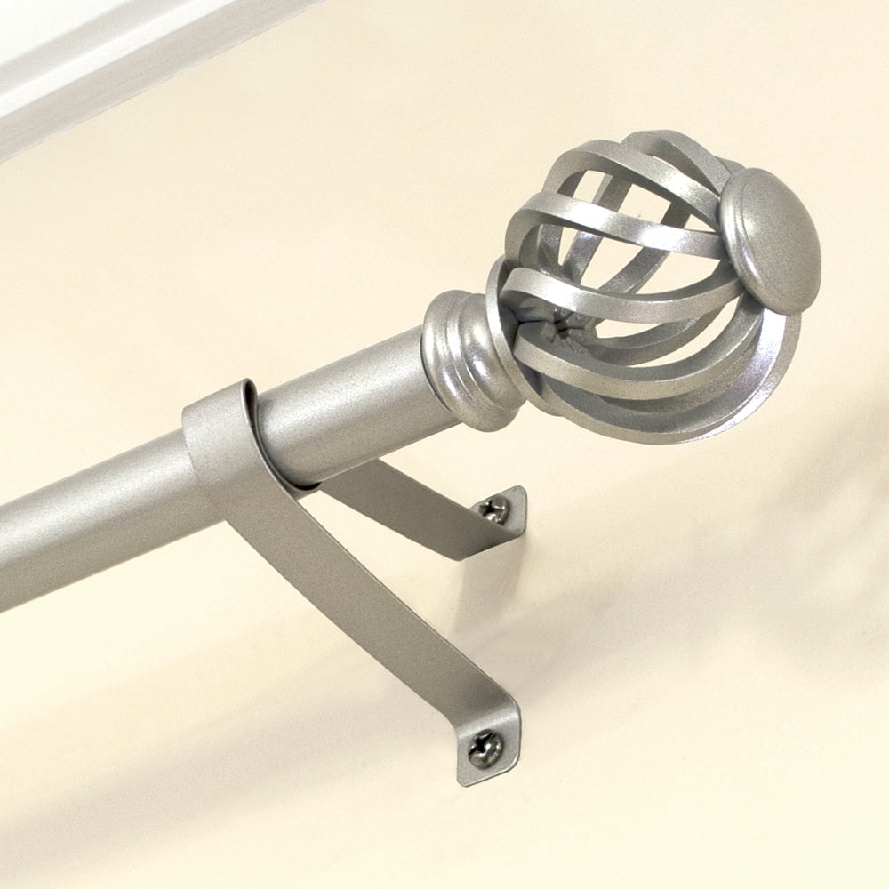 Mainstays 3/4" Nickel Twist Cage Adjustable Single Curtain Rod, 30 - 84"