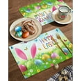 thumbnail image 2 of Easter Funny Rabbit Placemats Set of 6 Washable Table Mats for Kitchen Dining Table, Spring Eggs Heat-Resistant Cotton Linen Place Mats for Indoor Outdoor Parties Holiday Decoration, 2 of 6