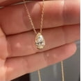 thumbnail image 3 of Pear Cut Cubic Zircon Jewelry Party 18k Yellow Gold Plated Necklace Pendant, 3 of 5