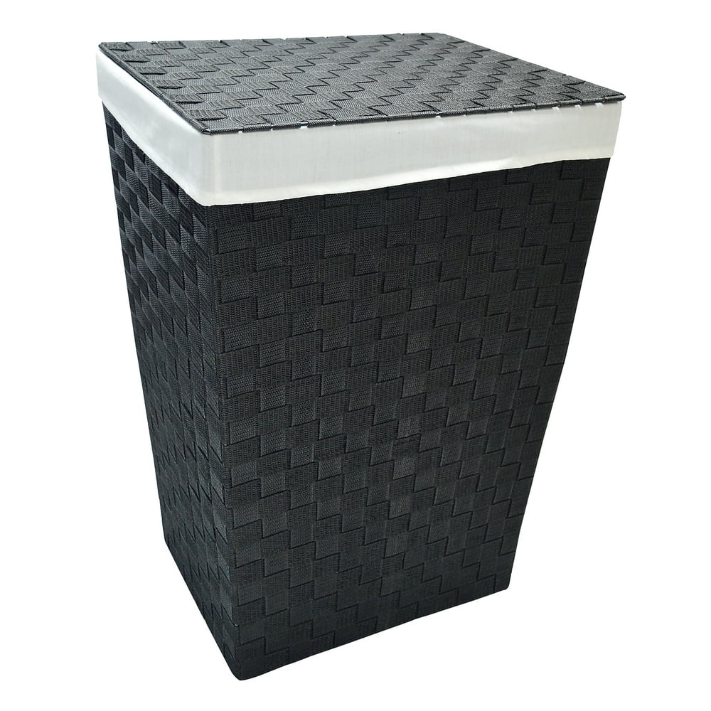 Mainstays Woven Strap Hamper with Lid and Liner
