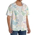 thumbnail image 2 of Sikiie Colorful Butterfly Men's Wrinkle Free Untucked Cuban Shirt Business Casual Button Down Shirts Short Sleeve Shirt4X-Large, 2 of 5