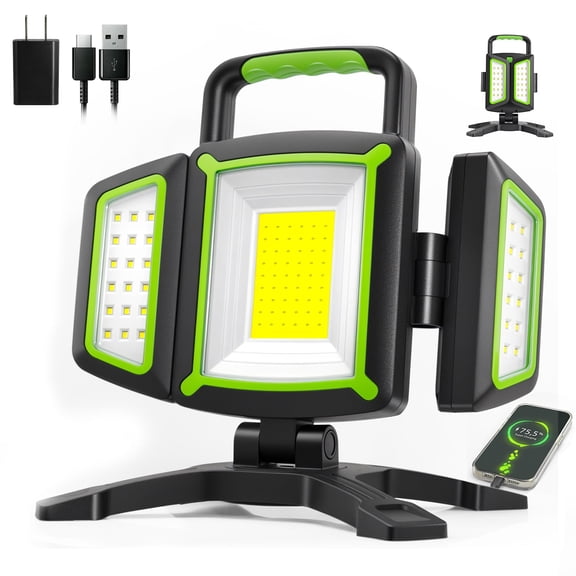 Rechargeable Magnetic Work Light, LED Work Light with Upgraded Sensor Control, IP65 Waterproof, Foldable Portable Work Light for Garage, Car Repair, Mechanic, Camping