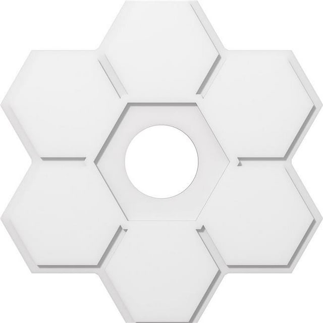 Ekena Millwork CMP32DY-07000 32 in. OD x 7 in. ID Square Daisy Architectural Grade PVC Contemporary Ceiling Medallion