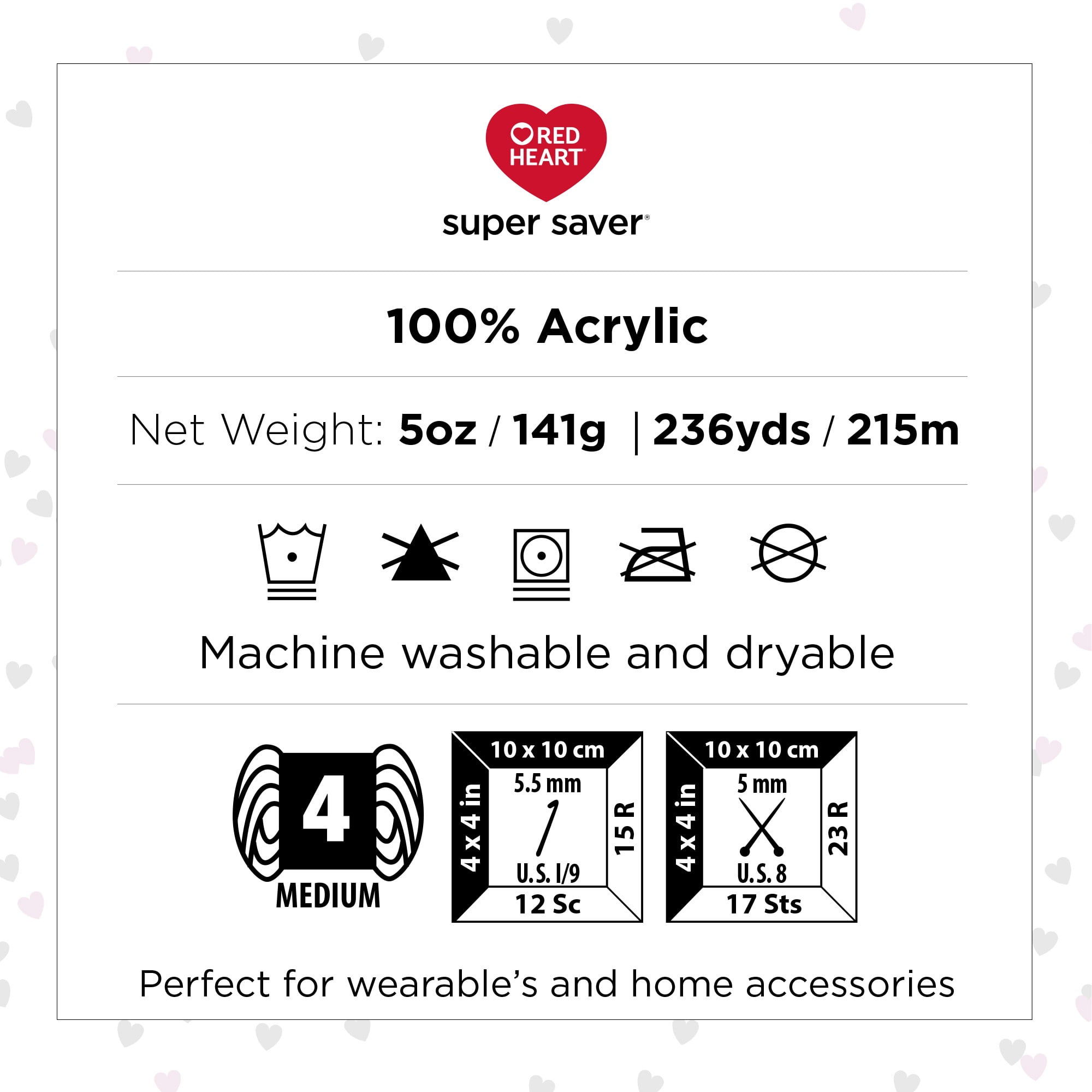 Red Heart® Super Saver® #4 Worsted Acrylic Yarn, Grape fizz 5oz/142g 236yd (3Pk)