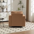 thumbnail image 4 of Leumius Swivel Armchair with Hidden Storage,33.6''W Upholstered 360° Accent Chairs with Pillow,Square Club Chair Single Sofa for Living Room,Amber, 4 of 14