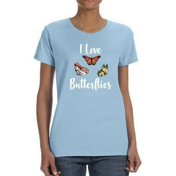 I Love Butterflies! T-Shirt Women -Smartprints Designs, Female x-Large