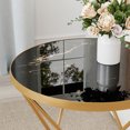 thumbnail image 6 of HLR Modern Round Side Table, End Tables Set of 2 with Marble Texture for Living Room, Black, 6 of 10