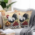 thumbnail image 2 of Waterproof Throw Pillow Covers Set of 2, 24x24 Inch Rooster Decorative Pillowcases Outdoor Pillow Slip Cushion Covers Set for Couch Tent Vintage Pastoral Animals Watercolor, 2 of 7
