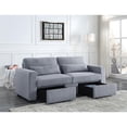 thumbnail image 3 of ACME Rogyne Linen Fabric Upholstery Sofa with 2 Storage Drawers in Gray, 3 of 9