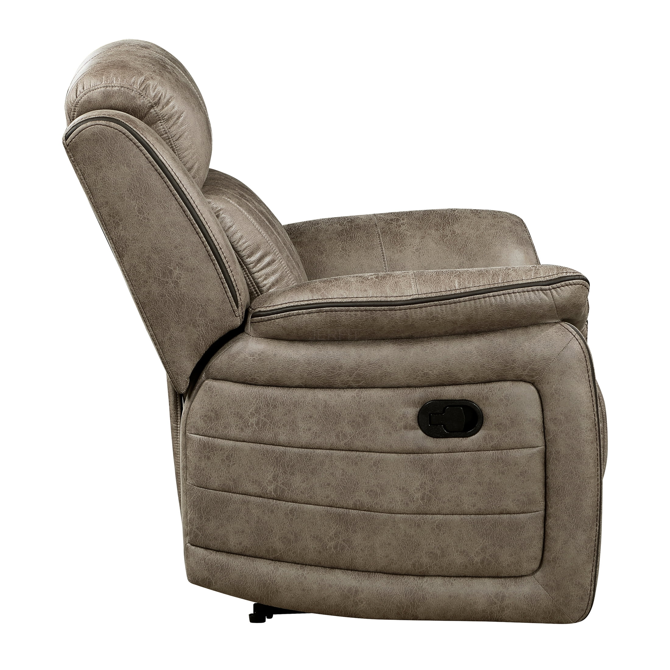 JERFIT Power Recliner Chair with Pillow-Top Arms, Plush Tufted Fabric Single Reclining Chair for Living Room, Classic Brown Recliner