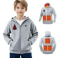 thumbnail image 2 of Sudadera con capucha térmica de invierno para niños y niñas, con control de temperatura y cremallera, 2 of 9
