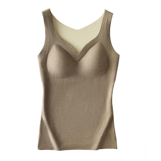 Camisas térmicas sin mangas para mujer, chaleco con sujetador incorporado, ropa interior, alta elasticidad, cómoda