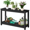 thumbnail image 1 of YUSAZENS 48 Inch 2-Shelf Console Table, Indoor Outdoor Wooden Storage Entryway Side Table Black, 1 of 8
