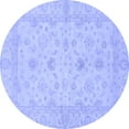 thumbnail image 1 of Ahgly Company Machine Washable Indoor Round Oriental Blue Traditional Area Rugs, 8' Round, 1 of 4