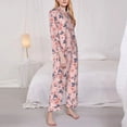 thumbnail image 3 of Honeii Tropical Plants print Women's Pajama Sets Long Sleeve Button Down Sleepwear Nightwear Soft Pjs Lounge Sets-Medium, 3 of 7