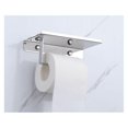 thumbnail image 4 of Soporte de papel higiénico montado en la pared con estante, soporte de papel higiénico autoadhesivo 3M de acero inoxidable 304 con soporte para teléfono de baño, 4 of 5