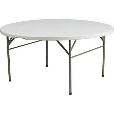 Plastic Folding Table | 5 Foot White Plastic Round Folding Table
