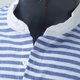 thumbnail image 5 of Camisas Vaqueras Para Hombre Camisa con botones de manga larga a rayas informales de lino y algodón con cuello levantado para hombre (Blue, L), 5 of 7